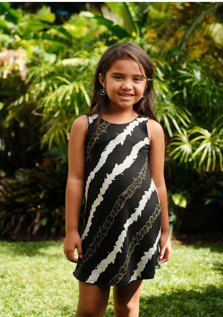 Lei Pīkake Keiki Aloha Dress-Vintage Charcoal