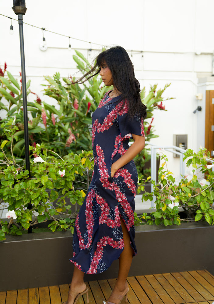 Leio Muʻu Dress- Lei ʻAʻaliʻi  - Navy