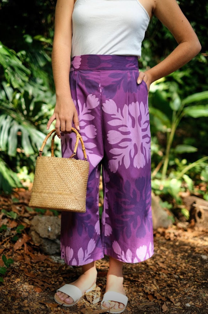 Pīkake Lei Bamboo Cutlery Set - Poni/Purple – Laha'ole Hawai'i