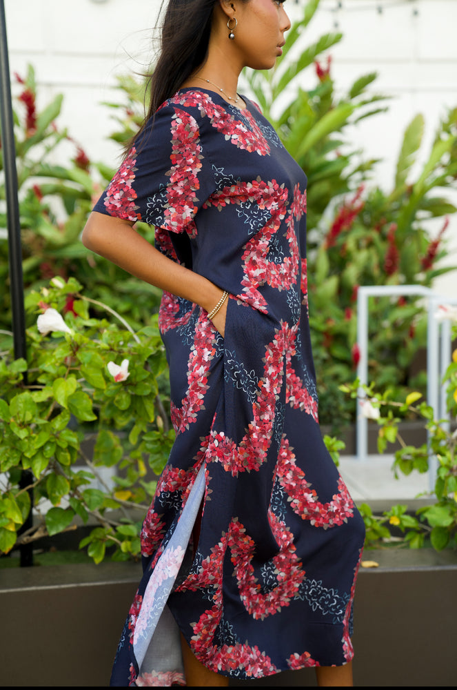 Leio Muʻu Dress- Lei ʻAʻaliʻi  - Navy