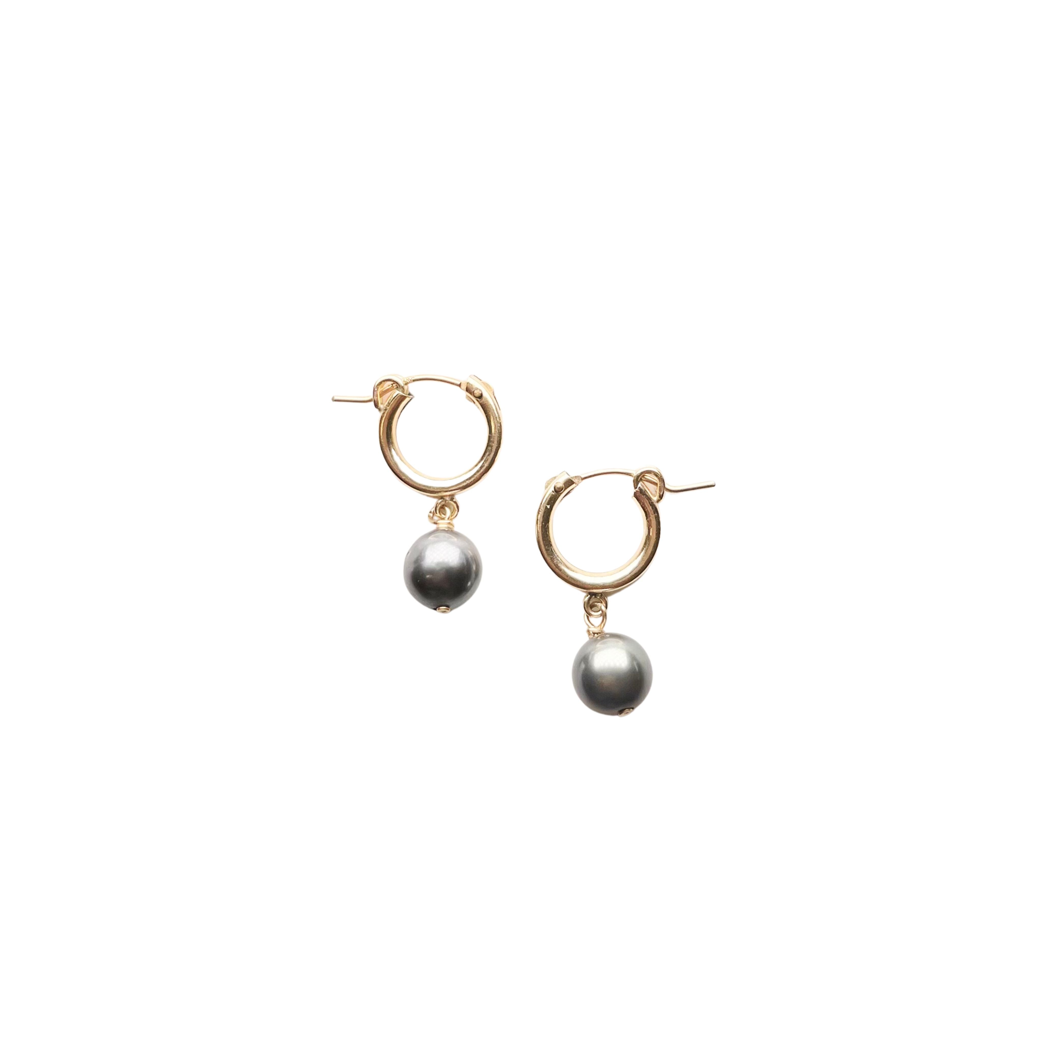 Tahitian pearl earrings offers with 14KGF lever backs, SKU# 070783